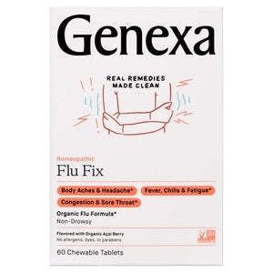 Genexa Flu Fix Homeopathic Non-Drowsy Acai Berry Chewable Tablets 1/60 TABS [UNFI-CARLISLE #1960947]