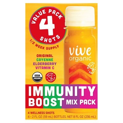 Vive Organic Wellness Shots Immunity Boost Mix Pack Value Pack 6/4/2 OZ [UNFI #2695765] [ebt]