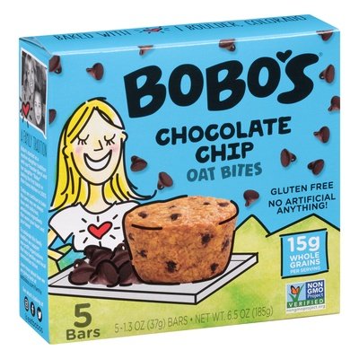 Bobos Oat Bars Oat Bites Chocolate Chip 6/5/1.3OZ [UNFI #1567551] [ebt]