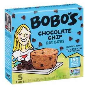 Bobos Oat Bars Oat Bites Chocolate Chip 6/5/1.3OZ [UNFI #1567551] [ebt]