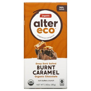 Alter Eco Chocolate Organic Deep Dark Salted Burnt Caramel 12/2.82 OZ [UNFI-CARLISLE #1687268] [ebt]