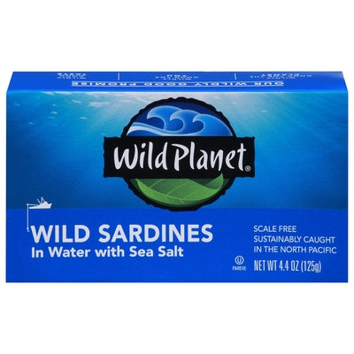 Wild Planet Wild Sardines In Water With Sea Salt 12/4.4 OZ [UNFI #0214668] [ebt]