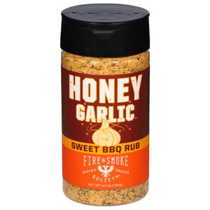 Fire & Smoke Society BBQ Rub Honey Garlic Sweet 6/6.5 OZ [UNFI #03042074] [ebt]