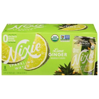 Nixie Sparkling Water Sparkling Water Lime Ginger 3/8/12 OZ [UNFI #2478709] [ebt]
