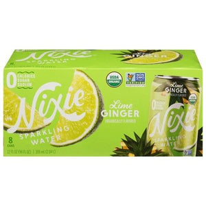Nixie Sparkling Water Sparkling Water Lime Ginger 3/8/12 OZ [UNFI #2478709] [ebt]