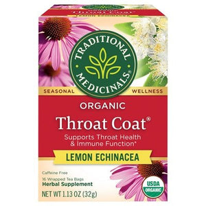 Traditional Medicinals Herbal Supplement Organic Throat Coat Lemon Echinacea Tea Bags 6/16 BAG [UNFI #157354] [ebt]