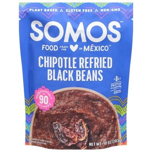Somos Black Beans Refried Chipotle 6/10 OZ [UNFI #2963130] [ebt]