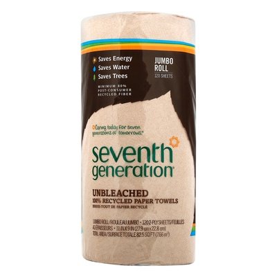 Seventh Generation Paper Towels Jumbo Roll Unbleached 2-Ply 30/120 CT [UNFI #332478]