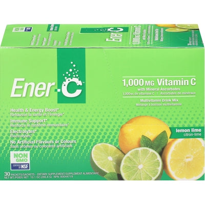 Ener-C Multivitamin Drink Mix Vitamin C 1000 mg Lemon Lime Packets 1/30 PKT [UNFI-CARLISLE #1275205]