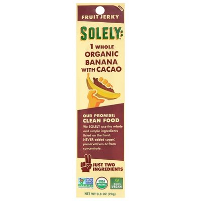 Solely Fruit Jerky Organic Banana With Cacao 12/.8 OZ [UNFI-CARLISLE #2329670] [ebt]