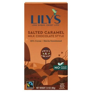 Lilys Milk Chocolate Style Salted Caramel 40% Cocoa 12/2.80 OZ [UNFI-CARLISLE #2066322] [ebt]