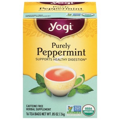 Yogi Tea Caffeine Free Purely Peppermint Bags 6/16 Bag [UNFI #0518423] [ebt]