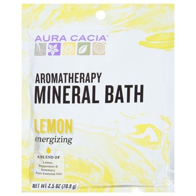 Aura Cacia Mineral Bath Aromatherapy Lemon Energizing 6/2.5 OZ [UNFI-CARLISLE #682435]