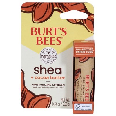 Burts Bees Lip Balm Moisturizing Shea + Cocoa Butter 6/.34 OZ [UNFI-CARLISLE #2970366]
