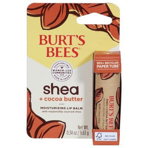 Burts Bees Lip Balm Moisturizing Shea + Cocoa Butter 6/.34 OZ [UNFI-CARLISLE #2970366]