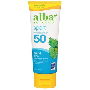 Alba Botanica Sunscreen Lotion Island Vibe Sport Broad Spectrum SPF 50 3 OZ [UNFI-CARLISLE #2926541]