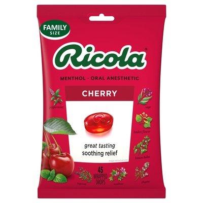 Ricola Drops Cherry Family Size 6/45 CT [UNFI-CARLISLE #2957686]