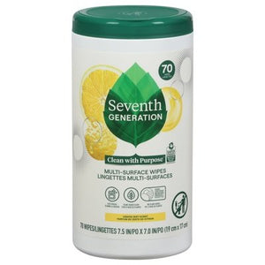 Seventh Generation Multi-Surface Wipes Lemon Zest Scent 6/70 CT [UNFI #2945988]