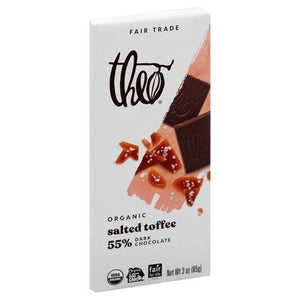 Theo Chocolate Dark Chocolate Organic Salted Toffee 55% 12/3 OZ [UNFI #1803584] [ebt]