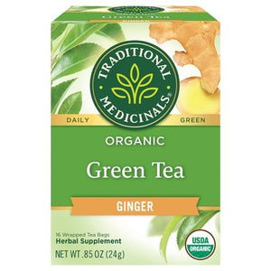 Traditional Medicinals Herbal Supplement Organic Green Tea Ginger Tea Bags 6/16 BAG [UNFI #951533] [ebt]
