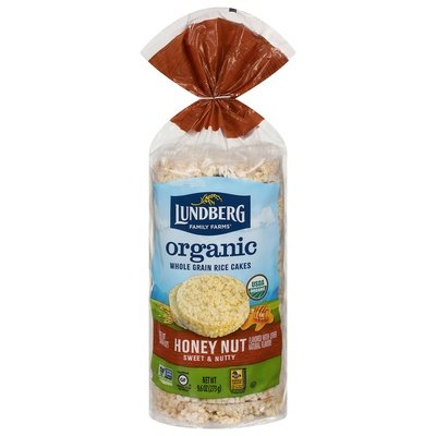 Lundberg Family Farms Rice Cakes Organic Whole Grain Honey Nut Sweet & Nutty 6/9.6 OZ [UNFI #2515385] [ebt]