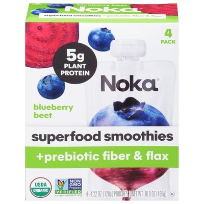 Noka Superfood Smoothies Blueberry Beet 4 Pack 6/4 PACK [UNFI #2706802] [ebt]