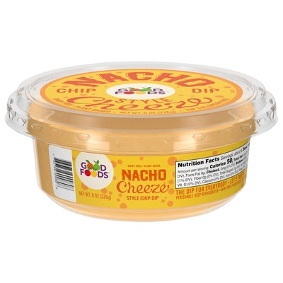 Good Foods Chip Dip Nacho Cheeze Style 8/8 OZ [UNFI #03064623] [ebt]