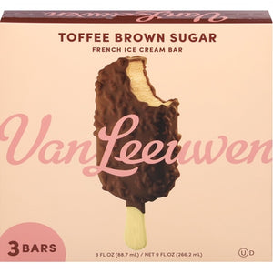 Van Leeuwen Ice Cream French Ice Cream Bar Toffee Brown Sugar 8/9.2 OZ [UNFI #3040359] [ebt]
