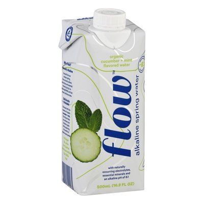 Flow Water Flavored Water Organic Cucumber + Mint 12/500 ML [UNFI #2259950] [ebt]