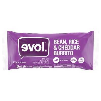Evol Foods Burrito Bean Rice And Cheddar 12/6 OZ [UNFI #1222132] [ebt]