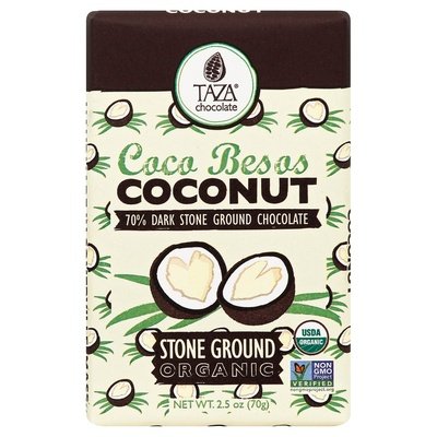 Taza Chocolate Dark Chocolate Stone Ground Organic Coconut 10/2.5 OZ [UNFI #1689264] [ebt]
