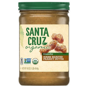 Santa Cruz Organic Peanut Butter Crunchy Dark Roasted 12/16 OZ [UNFI #3091287] [ebt]