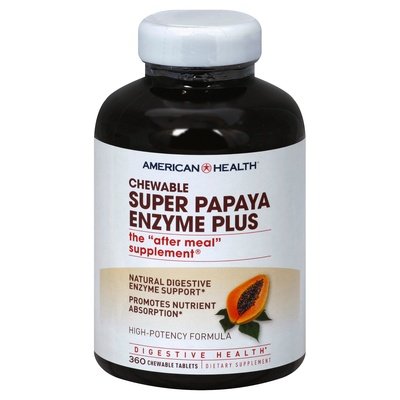 American Health Super Papaya Enzyme Plus High-Potency Formula Chewable Tablets 1/360 TAB [UNFI-CARLISLE #308205]