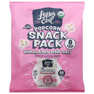 Lesser Evil Popcorn Himalayan Pink Salt Snack Pack 12/8/.46 OZ [UNFI #2094886] [ebt]