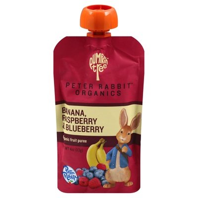 Peter Rabbit Organics Fruit Puree Banana Raspberry & Blueberry 10/4 OZ [UNFI #1526862] [ebt]