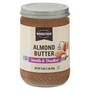 Woodstock Almond Butter Smooth & Unsalted 12/16 OZ [UNFI #0736108] [ebt]