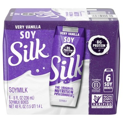 Silk Soymilk Very Vanilla 3/6/8 OZ [UNFI #1648401] [ebt]