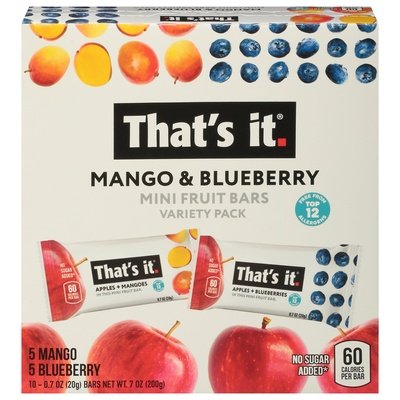 Thats It Fruit Bars Mini Mango & Blueberry Variety Pack 6/7 OZ [UNFI #2949022] [ebt]