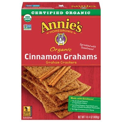 Annies Homegrown Graham Crackers Organic Cinnamon Graham 12/14.4 OZ [UNFI #1196211] [ebt]