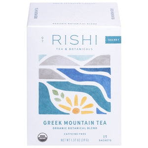 Rishi Tea Greek Mountain Tea Botanical Blend Organic Sachets 6/15 CT [UNFI #2986289] [ebt]