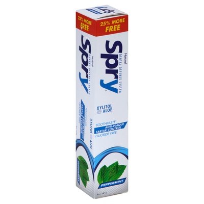 Spry Toothpaste Fluoride Free Anti-Plaque Tartar Control Peppermint 1/5 OZ [UNFI-CARLISLE #2042620]