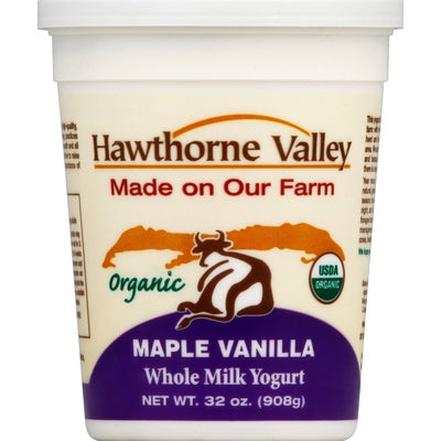 Hawthorne Valley Yogurt Organic Whole Milk Maple Vanilla 6/32 OZ [UNFI #0317586] [ebt]