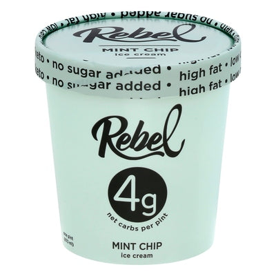 Rebel Creamery Ice Cream Mint Chip 8/1 PINT [UNFI #02329423] [ebt]