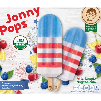 Jonny Pops Pops Organic Star-Spangled Flag 6/14.8 OZ [UNFI #02923555] [ebt]