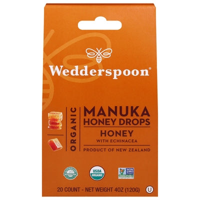 Wedderspoon Honey Drops Organic Manuka Honey With Echinacea 1/4 OZ [UNFI-CARLISLE #3076510] [ebt]