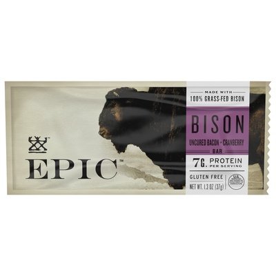 Epic Bison Bar Gluten Free Uncured Bacon + Cranberry 12/1.3 OZ [UNFI-CARLISLE #2391738] [ebt]