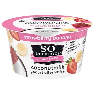 So Delicious Yogurt Alternative Coconutmilk Strawberry Banana 12/5.3 OZ [UNFI #2316586] [ebt]
