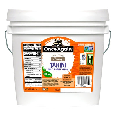 Once Again Tahini Creamy Natural Unsweetened 9 LB [UNFI #0252148] [ebt]