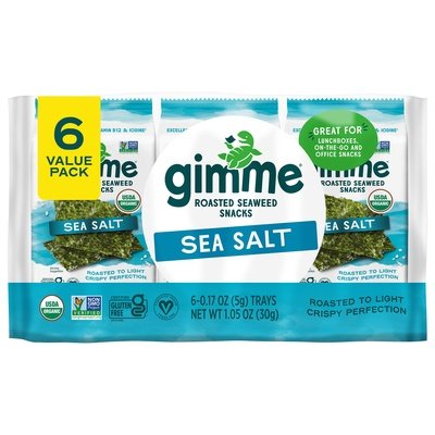 Gimme Seaweed Snack Roasted Sea Salt Value Pack 8/6/.17 OZ [UNFI #1706597] [ebt]
