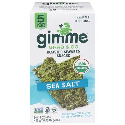 Gimme Seaweed Snacks Sea Salt Roasted Grab & Go Value Pack 6/.7 OZ [UNFI #2870319] [ebt]